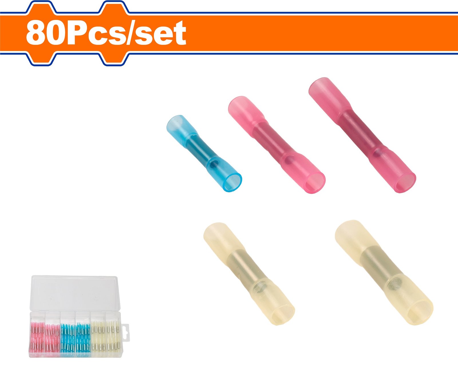 علبه شرنك دائري WADFOW 80PCS SHRINK TUBING WYU1B01
