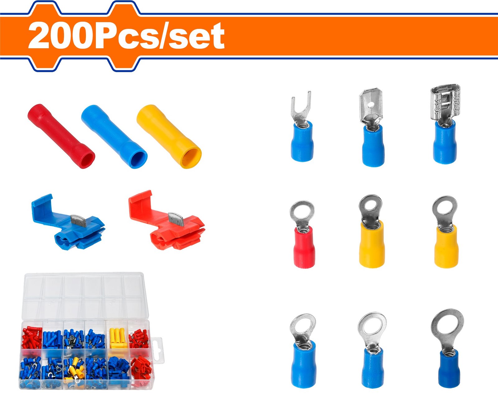 علبه ترامل Wadfow Terminal set 200 Piece wtt1b02