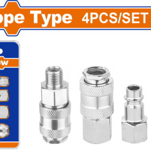 طقم وصلات هوا WADFOW 4 Pcs air coupler and plug set 1/4" (WQP4670)