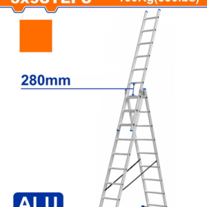 سلم الومنيوم مجوز مع فرده طايره WADFOW 3 Section extension ladder اقصي ارتفاع ٥.٨متر WLD6H39