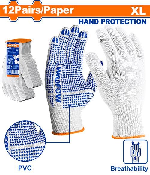 wkg1801 wadfow جوانتي محبب Knitted&PVC dots gloves