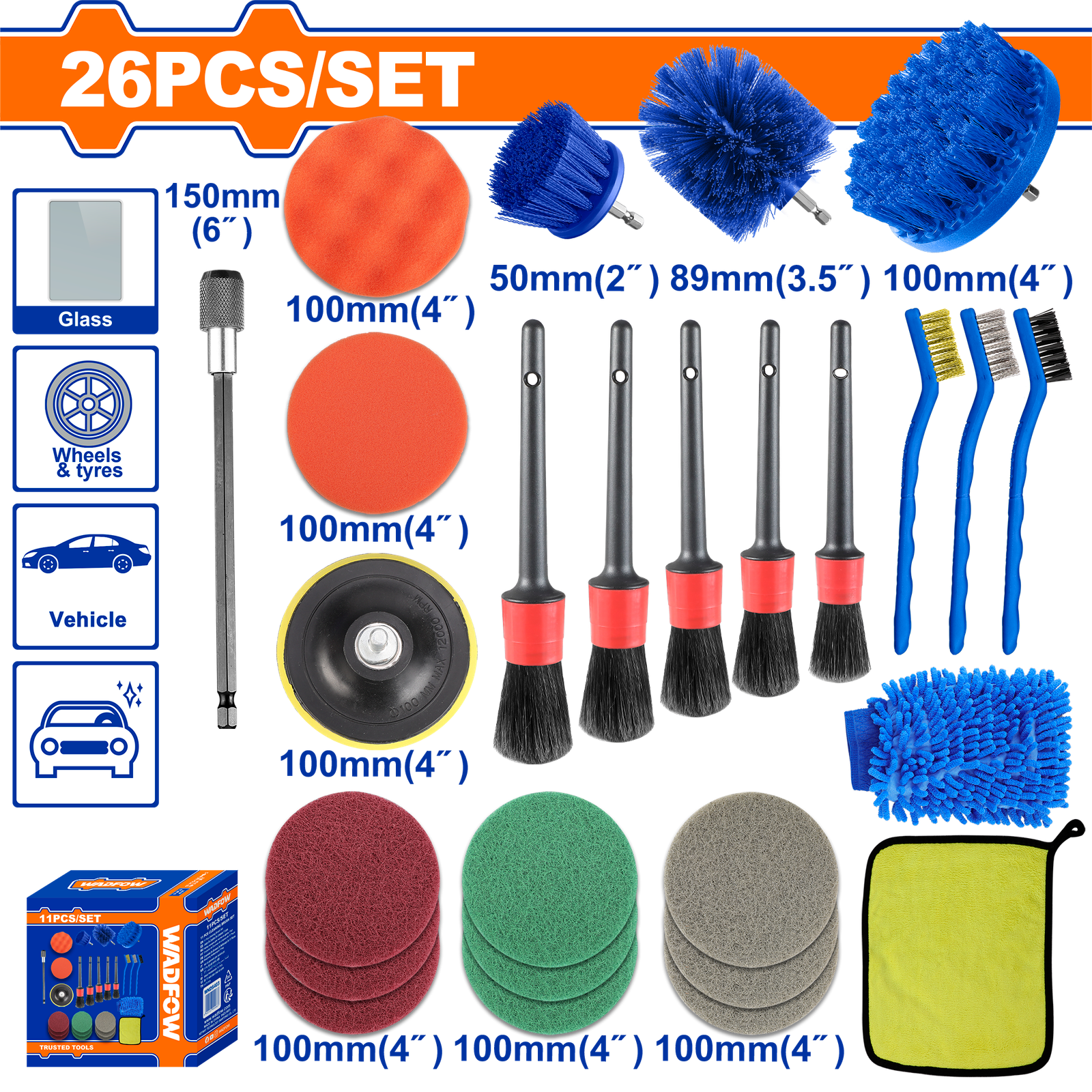 طقم فرش تنضيف WND64126 26 Pcs Cleaning brush set