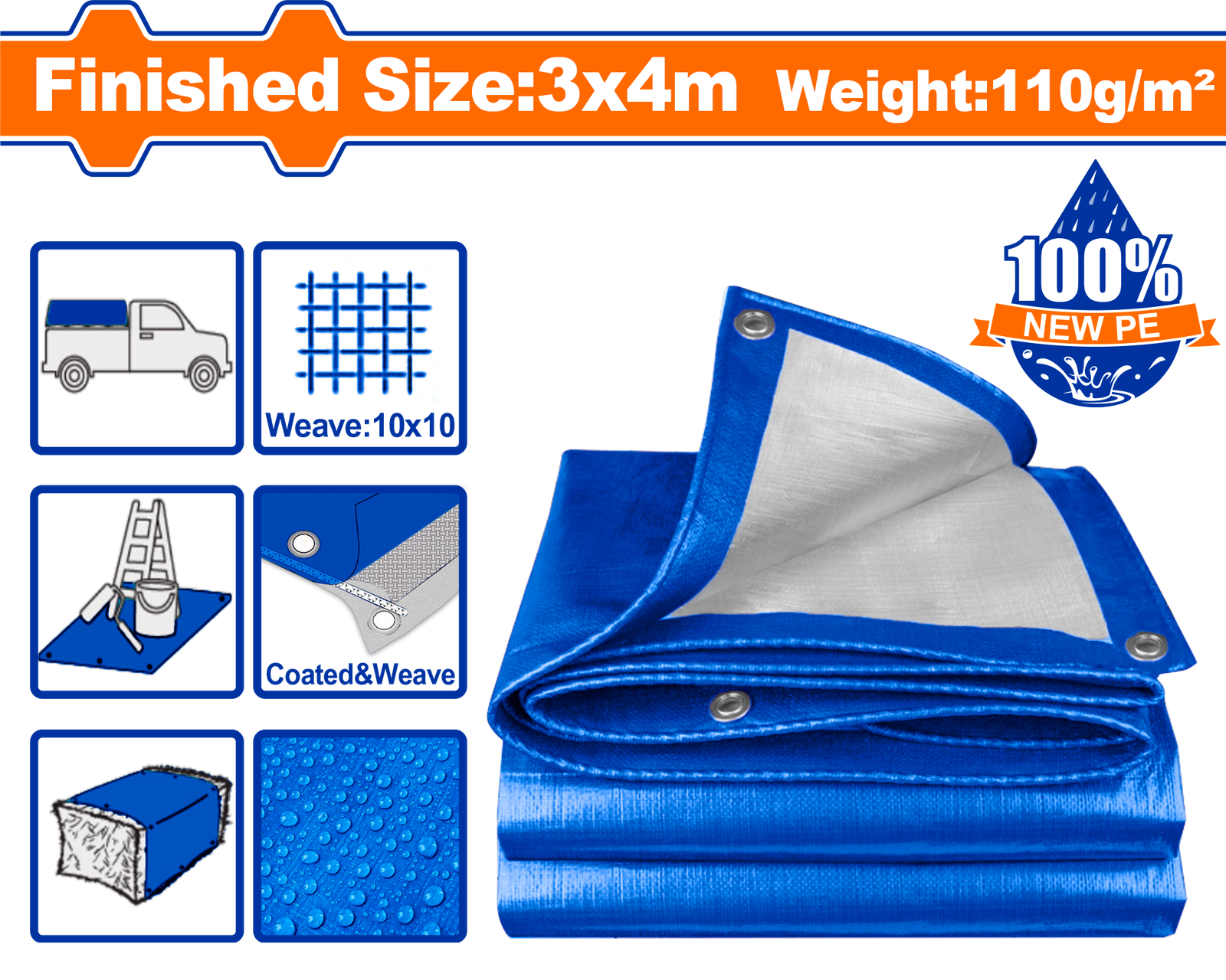 مشمع  3*4 WTQ1134 Tarp wadfow